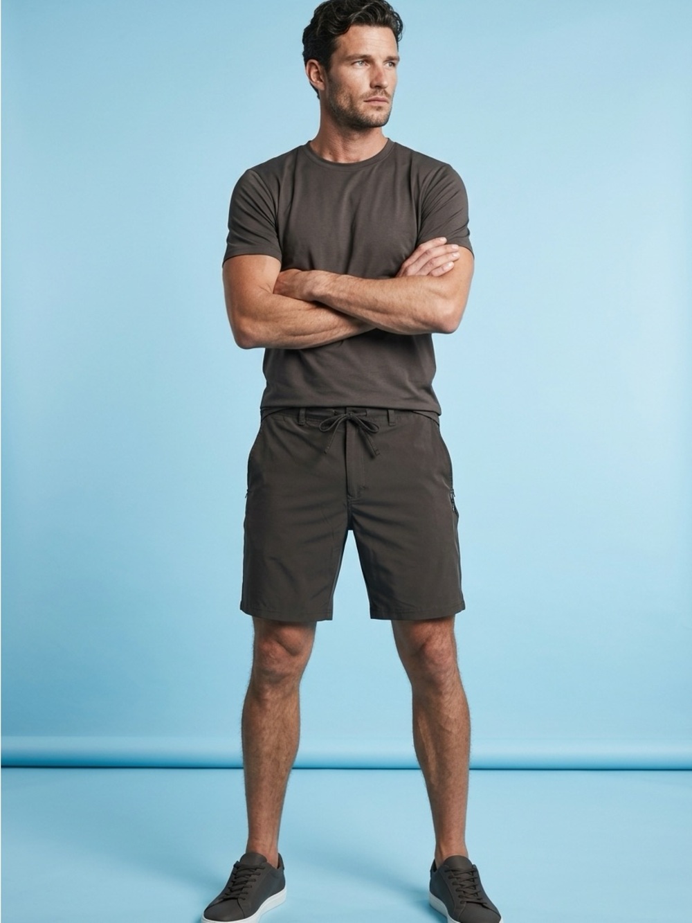 PGA Tour Men's Athletic Drawstring Shorts in Black size 36